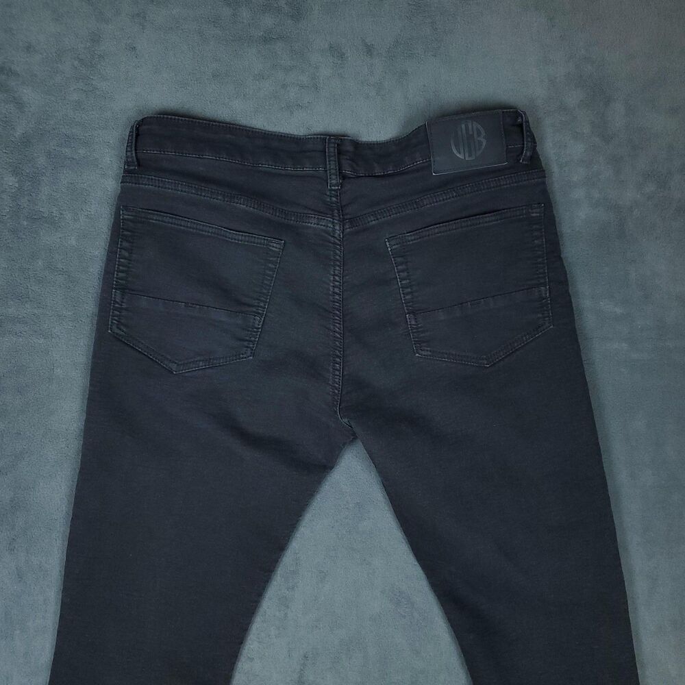 Vintage Genes Black Jeans Mens 36x30 Black Skinny Fit Stretch Denim Pants - Picture 14 of 15